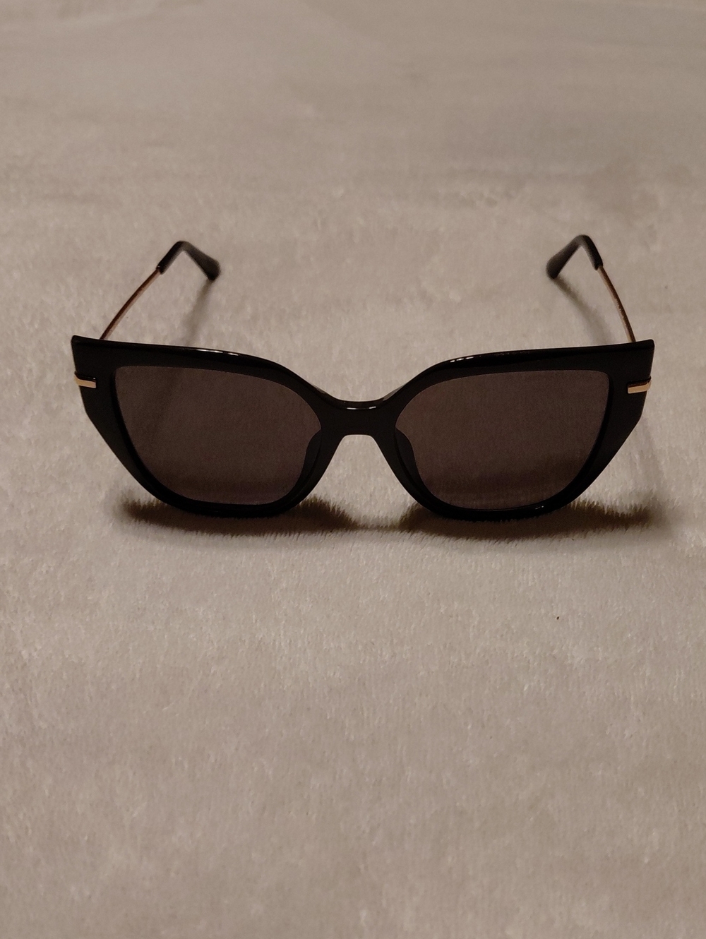 Michael Kors Black Cat-Eye Sunglasses with Gold Accents